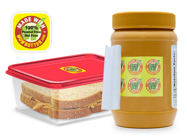 WOWBUTTER jar and lunch box